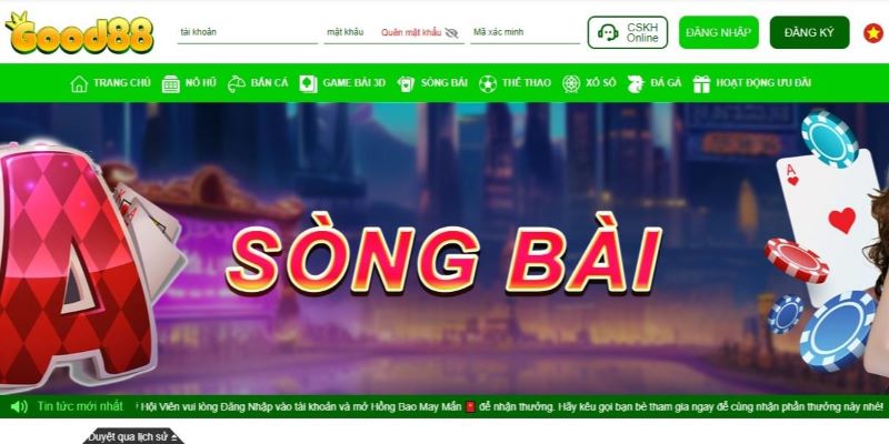 Game casino của web Good88 dễ chơi