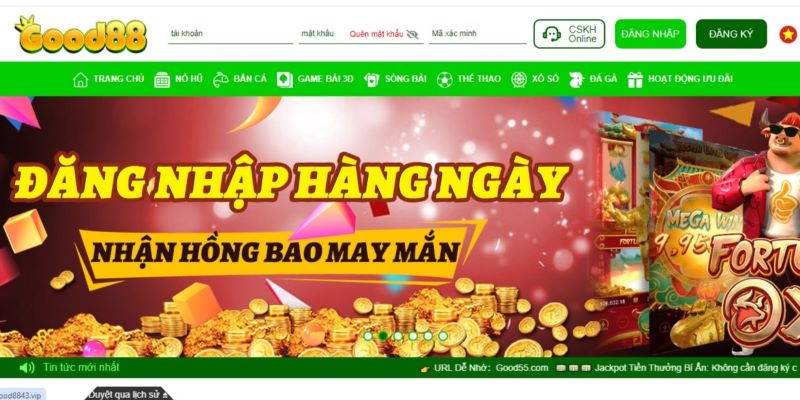 Nhận thưởng ưu đãi hot tại casino Good88